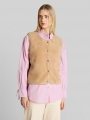 Tom Tailor Loose Fit Teddy Weste - Caramel Beige Tom Tailor Loose Fit Teddy Weste - Caramel Beige