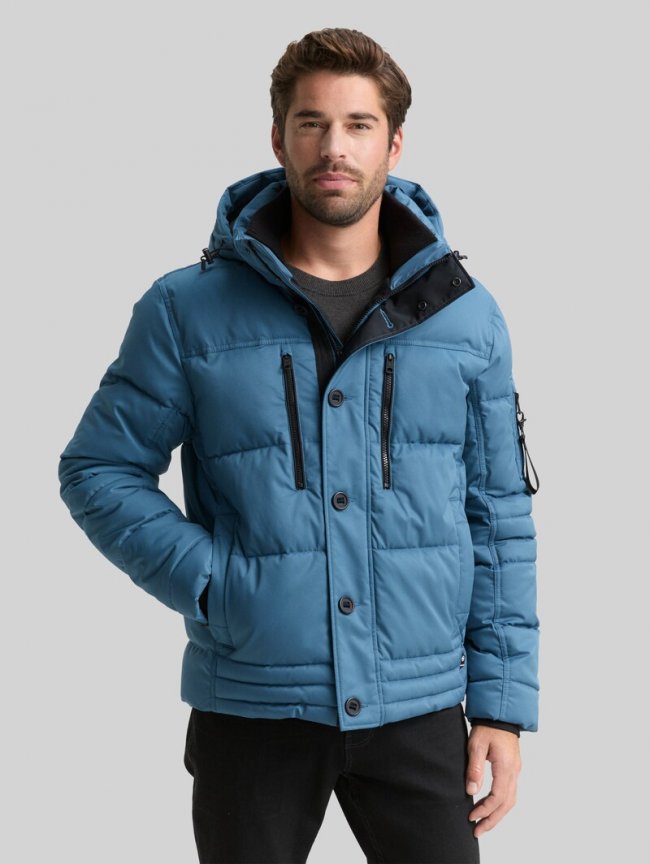 Tom Tailor Puffer-Jacke mit abnehmbarer Kapuze - Real Teal Blue Tom Tailor Puffer-Jacke mit abnehmbarer Kapuze - Real Teal Blue