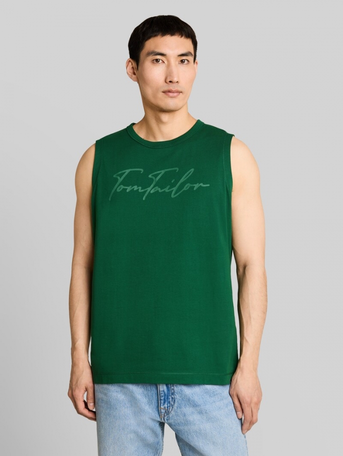 Tom Tailor Tanktop mit Logo-Print - Garden Green Tom Tailor Tanktop mit Logo-Print - Garden Green