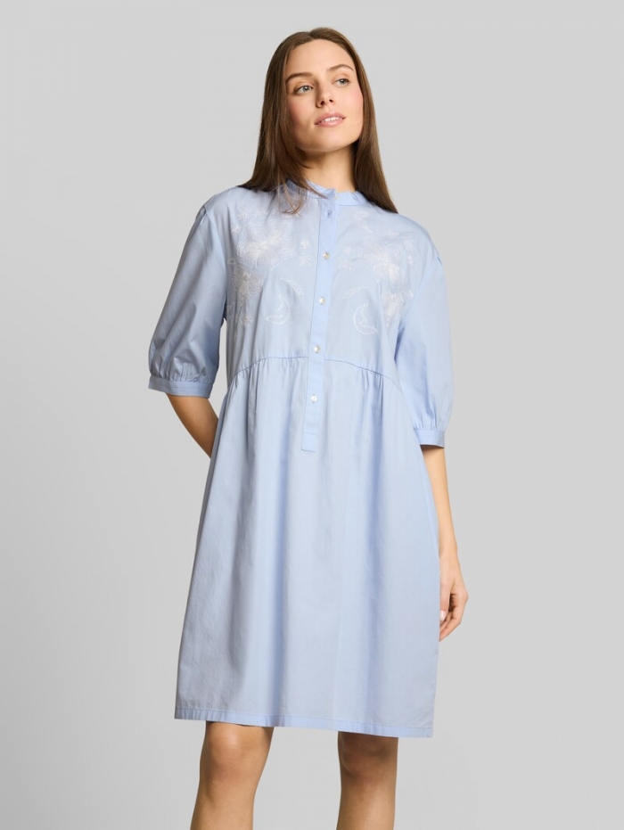 Tom Tailor Loose Fit Kleid mit Blumen-Stickerei - Kentucky Blue