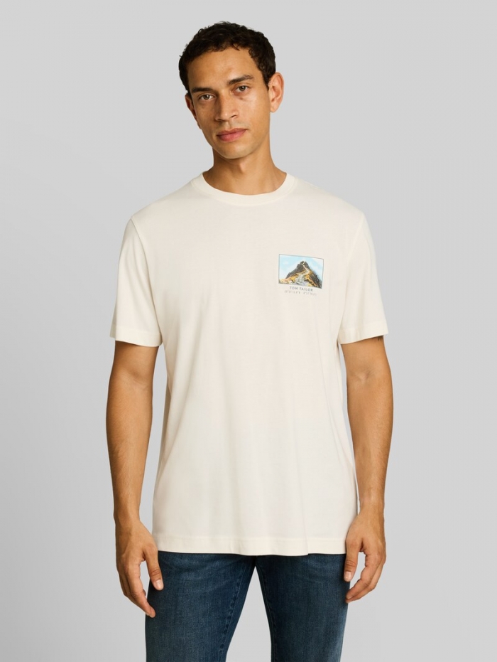 Tom Tailor T-Shirt mit Print - Gardenia White Tom Tailor T-Shirt mit Print - Gardenia White