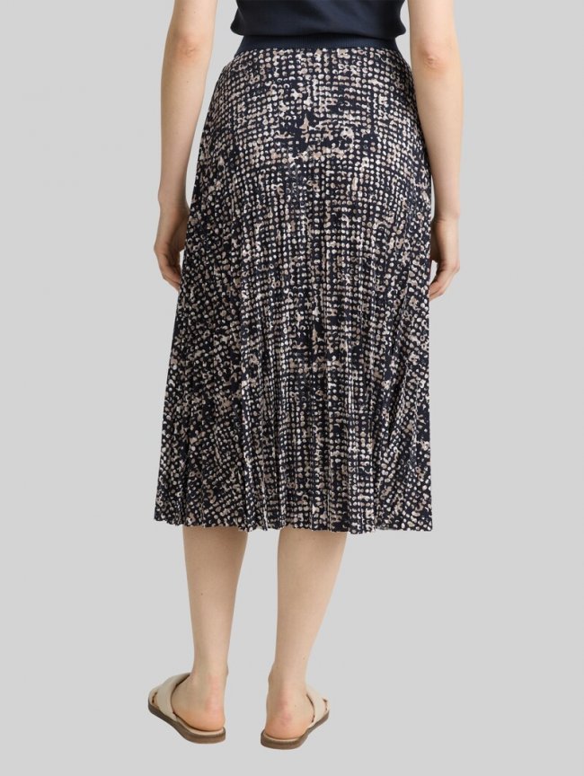 Tom Tailor Plissee Midi-Rock - Navy Abstract Dot Design Tom Tailor Plissee Midi-Rock - Navy Abstract Dot Design