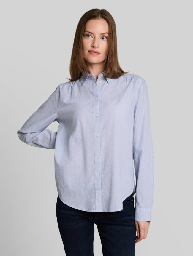 Tom Tailor Hemdbluse mit Turn-up-Funktion - Fern Blue Dobby Tom Tailor Hemdbluse mit Turn-up-Funktion - Fern Blue Dobby