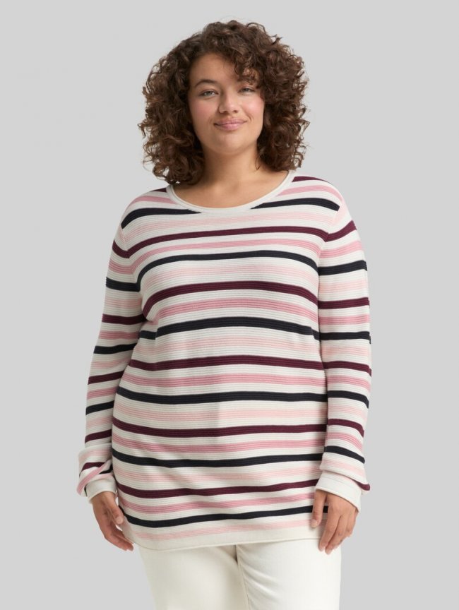 Tom Tailor Plus Size - Strickpullover aus Bio-Baumwolle - Rose Ottoman Knit Tom Tailor Plus Size - Strickpullover aus Bio-Baumwolle - Rose Ottoman Knit