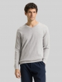 Tom Tailor Strickpullover mit V-Ausschnitt aus Baumwolle - Light Soft Grey Melange Tom Tailor Strickpullover mit V-Ausschnitt aus Baumwolle - Light Soft Grey Melange