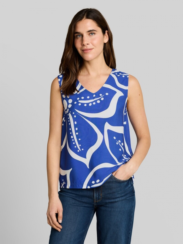 Tom Tailor Top mit Blumenmuster - Shiny Royal Blue