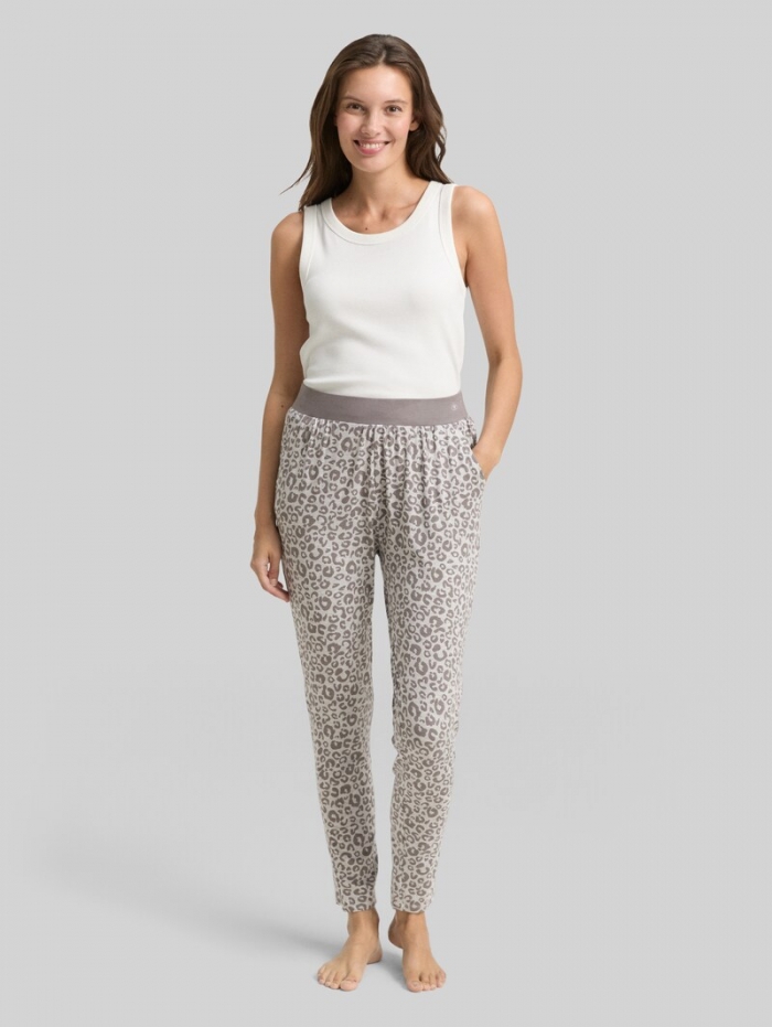 Tom Tailor Pyjama-Hose mit Leo-Print - Grey-medium-allover Tom Tailor Pyjama-Hose mit Leo-Print - Grey-medium-allover