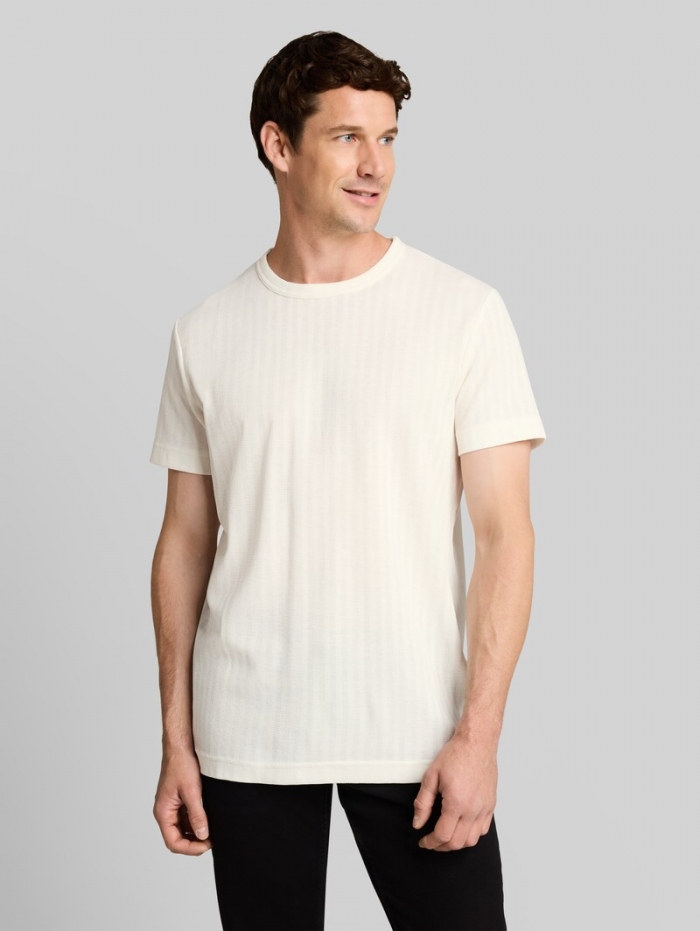 Tom Tailor T-Shirt mit Waffelstruktur - Gardenia White Tom Tailor T-Shirt mit Waffelstruktur - Gardenia White