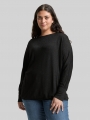 Tom Tailor Plus Size - Loose Fit Langarmshirt mit Glitzer-Effekt - Deep Black Tom Tailor Plus Size - Loose Fit Langarmshirt mit Glitzer-Effekt - Deep Black