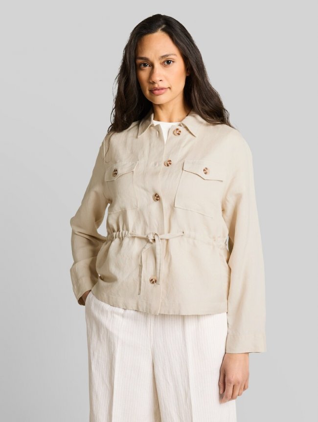 Tom Tailor Regular Fit Jacke mit Leinenanteil - Sand Stone Beige Tom Tailor Regular Fit Jacke mit Leinenanteil - Sand Stone Beige