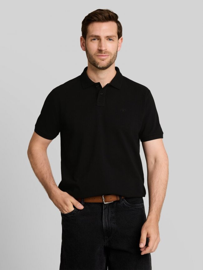 Tom Tailor Piqué Poloshirt mit Logo-Stickerei - Black Tom Tailor Piqué Poloshirt mit Logo-Stickerei - Black