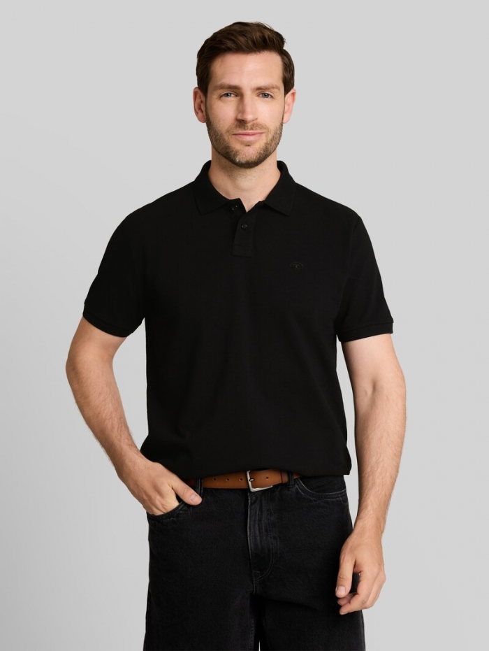 Tom Tailor Piqué Poloshirt mit Logo-Stickerei - Black Tom Tailor Piqué Poloshirt mit Logo-Stickerei - Black