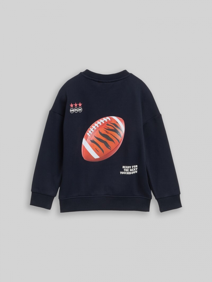 Tom Tailor Oversize Sweatshirt mit Rückenprint - Sky Captain Blue Tom Tailor Oversize Sweatshirt mit Rückenprint - Sky Captain Blue