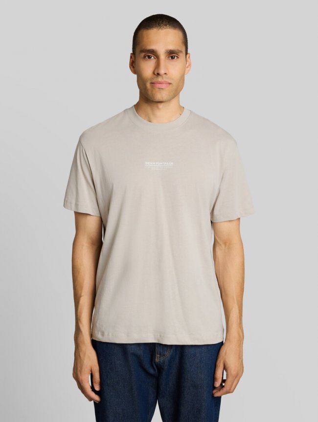 Tom Tailor Relaxed Fit T-Shirt aus Baumwolle - Light Dove Grey Tom Tailor Relaxed Fit T-Shirt aus Baumwolle - Light Dove Grey