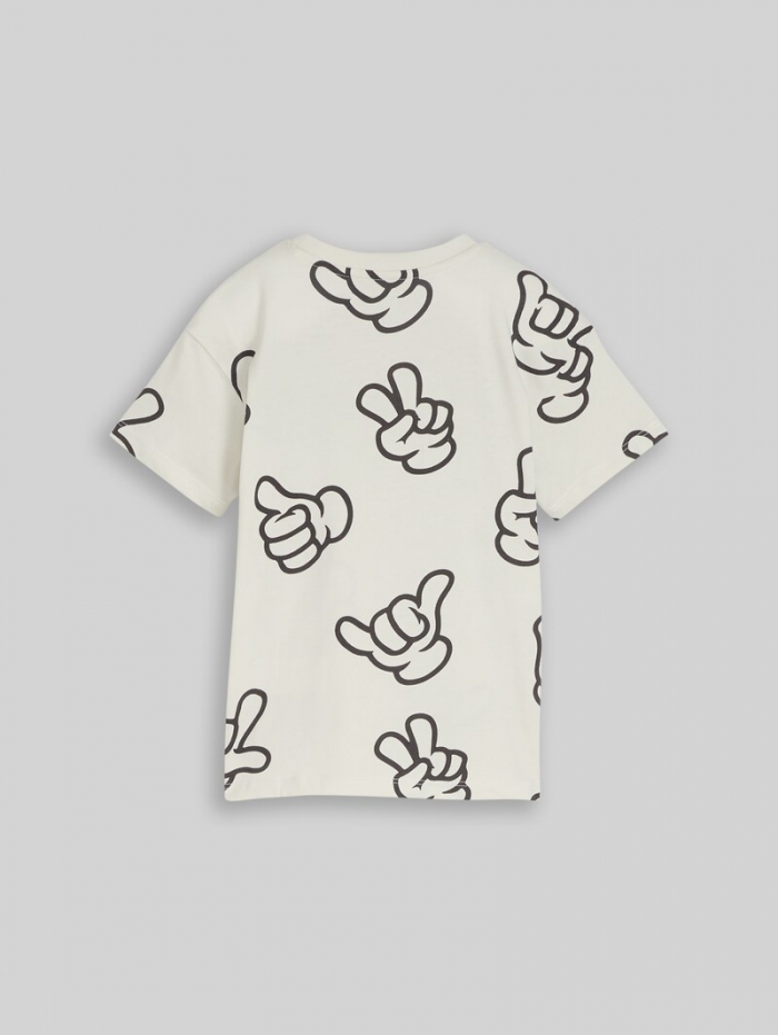 Tom Tailor Oversize T-Shirt mit Muster - Off White Grey Hand Design Tom Tailor Oversize T-Shirt mit Muster - Off White Grey Hand Design