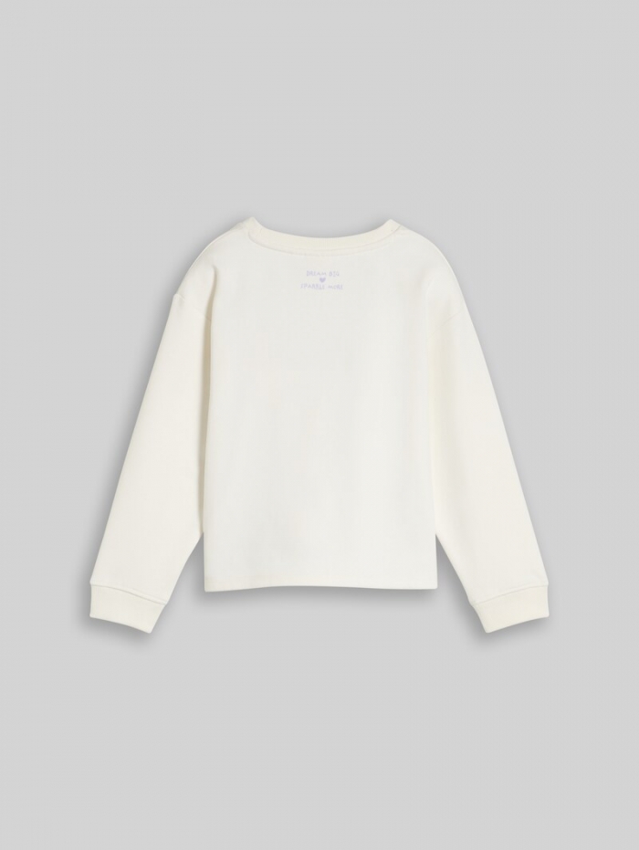 Tom Tailor Cropped Sweatshirt mit Foto-Print - Gardenia White Tom Tailor Cropped Sweatshirt mit Foto-Print - Gardenia White