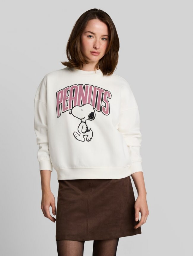 Tom Tailor Sweatshirt mit Snoopy-Print - Off White Tom Tailor Sweatshirt mit Snoopy-Print - Off White