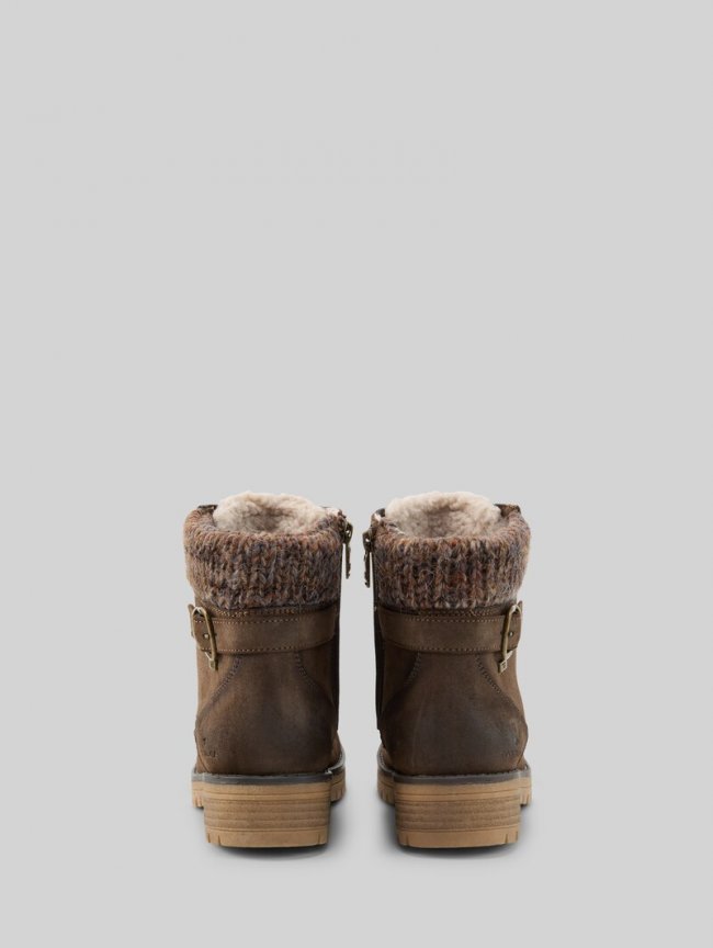 Tom Tailor Wasserfeste Stiefel mit Schnallen-Detail - Brown Tom Tailor Wasserfeste Stiefel mit Schnallen-Detail - Brown