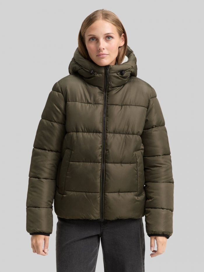 Tom Tailor Puffer-Jacke mit Kapuze - Grape Leaf Green