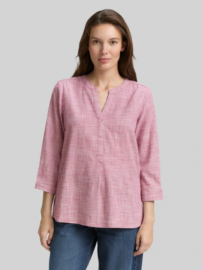 Tom Tailor Bluse aus Baumwolle - Dark Pink Tom Tailor Bluse aus Baumwolle - Dark Pink