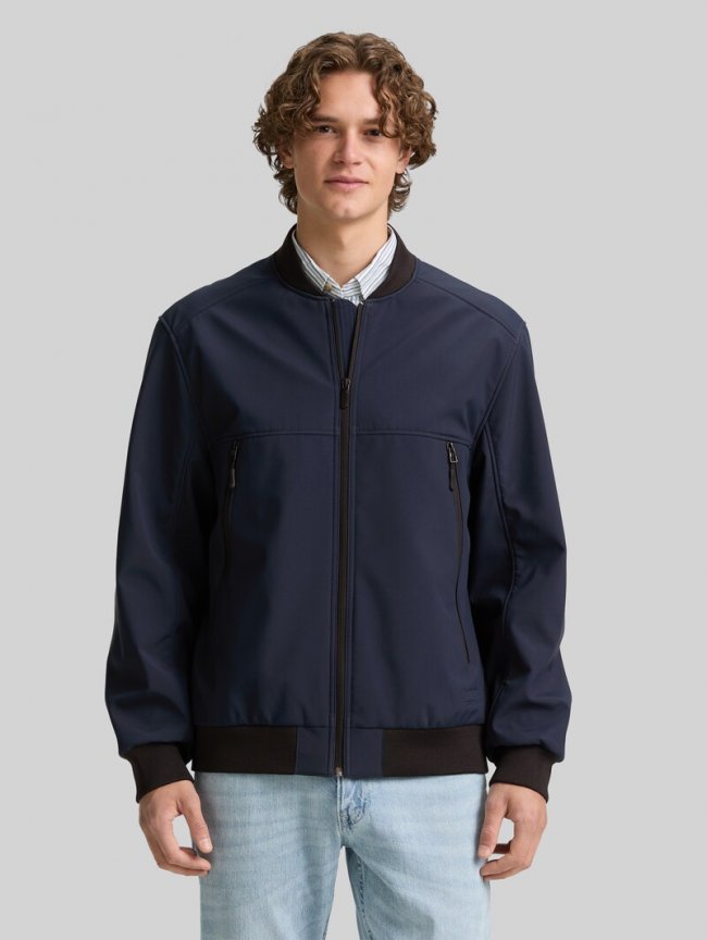 Tom Tailor Softshell Jacke im Bomber-Style - Sky Captain Blue Tom Tailor Softshell Jacke im Bomber-Style - Sky Captain Blue