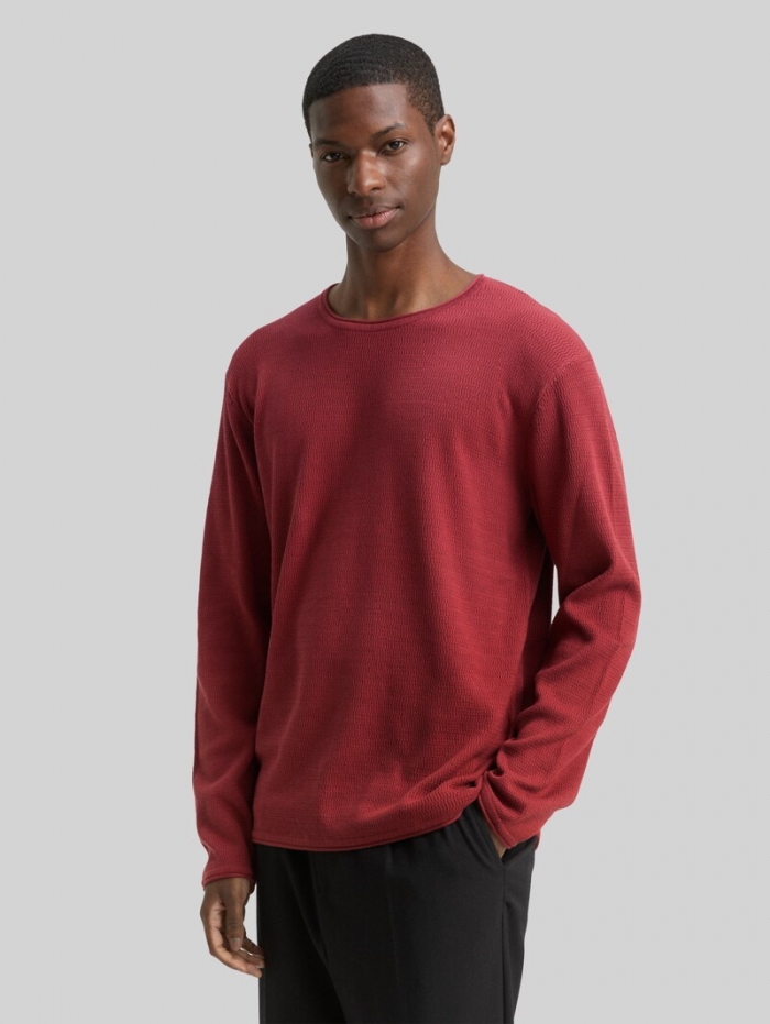 Tom Tailor Strickpullover aus Baumwolle - Burnt Russet Tom Tailor Strickpullover aus Baumwolle - Burnt Russet