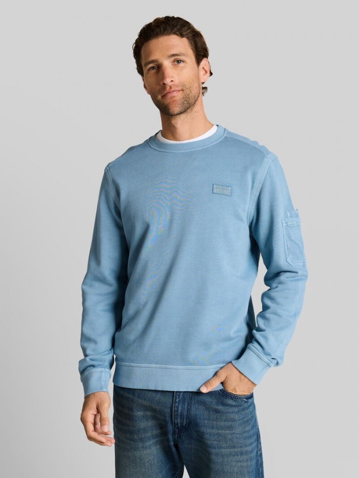 Tom Tailor Sweatshirt mit Ärmeltasche - Mountain Spring Blue Tom Tailor Sweatshirt mit Ärmeltasche - Mountain Spring Blue
