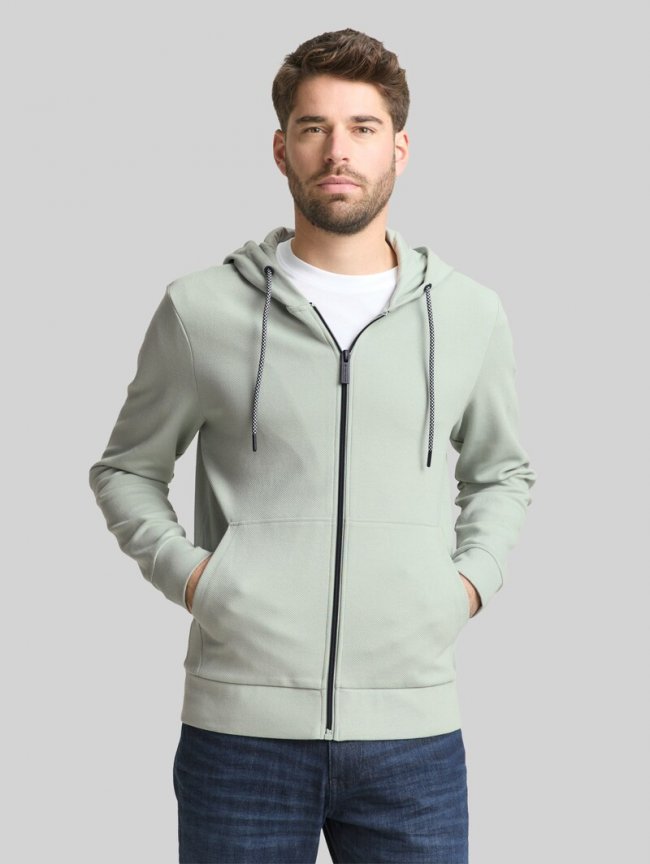 Tom Tailor Basic Hoodie Sweatjacke - Soft Greyish Green Tom Tailor Basic Hoodie Sweatjacke - Soft Greyish Green