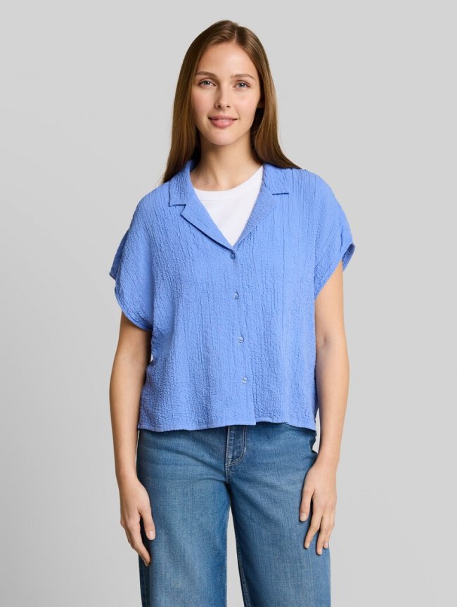 Tom Tailor Seersucker Resort Hemdbluse - Bonnet Blue Tom Tailor Seersucker Resort Hemdbluse - Bonnet Blue