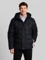 Tom Tailor Puffer-Jacke mit abnehmbarer Kapuze - Blue Herringbone Structure Tom Tailor Puffer-Jacke mit abnehmbarer Kapuze - Blue Herringbone Structure