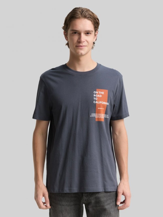 Tom Tailor T-Shirt mit Print - Urban Medium Grey Tom Tailor T-Shirt mit Print - Urban Medium Grey