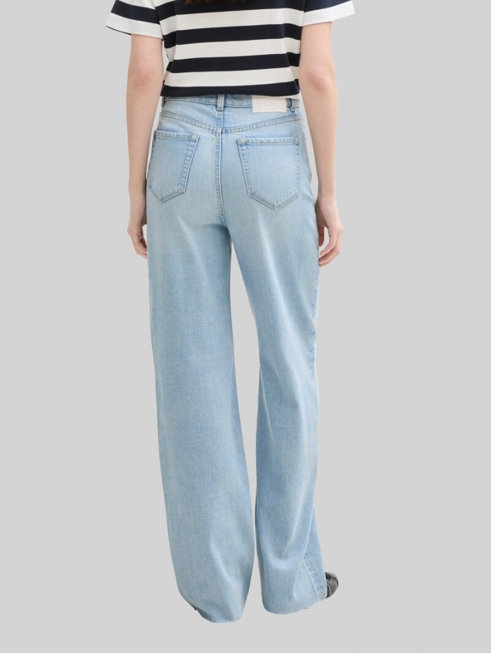 Tom Tailor TTLINOU WIDE Jeans - Clean Light Stone Blue Denim Tom Tailor TTLINOU WIDE Jeans - Clean Light Stone Blue Denim