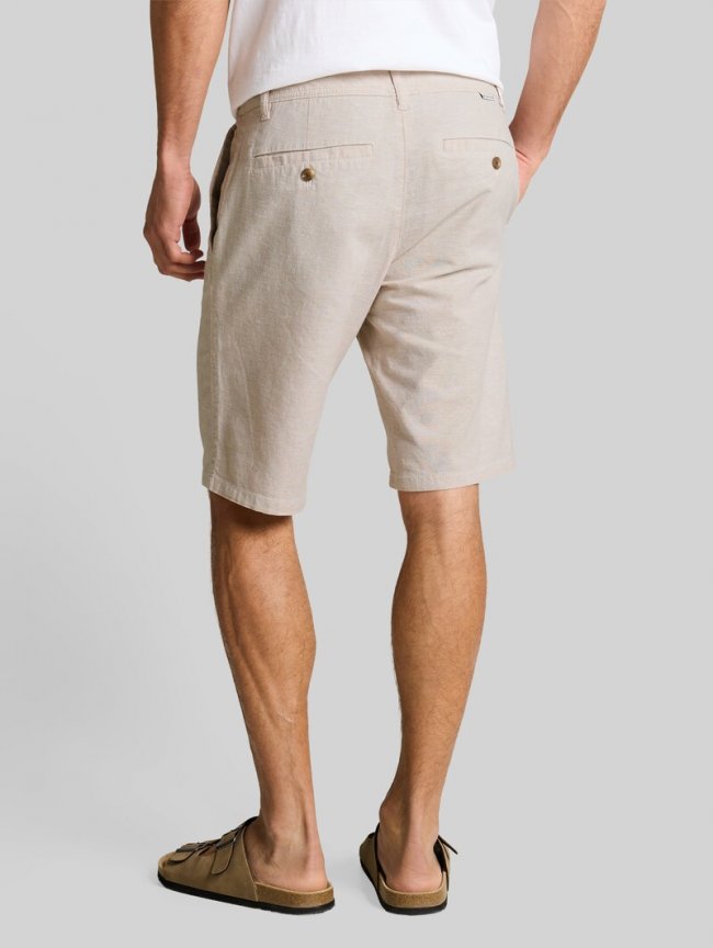 Tom Tailor TTREGULAR Chino Shorts mit Leinenanteil - Cashew Beige Chambray Tom Tailor TTREGULAR Chino Shorts mit Leinenanteil - Cashew Beige Chambray