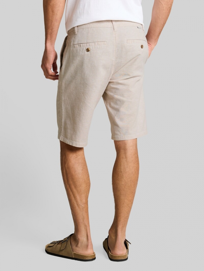 Tom Tailor TTREGULAR Chino Shorts mit Leinenanteil - Cashew Beige Chambray Tom Tailor TTREGULAR Chino Shorts mit Leinenanteil - Cashew Beige Chambray