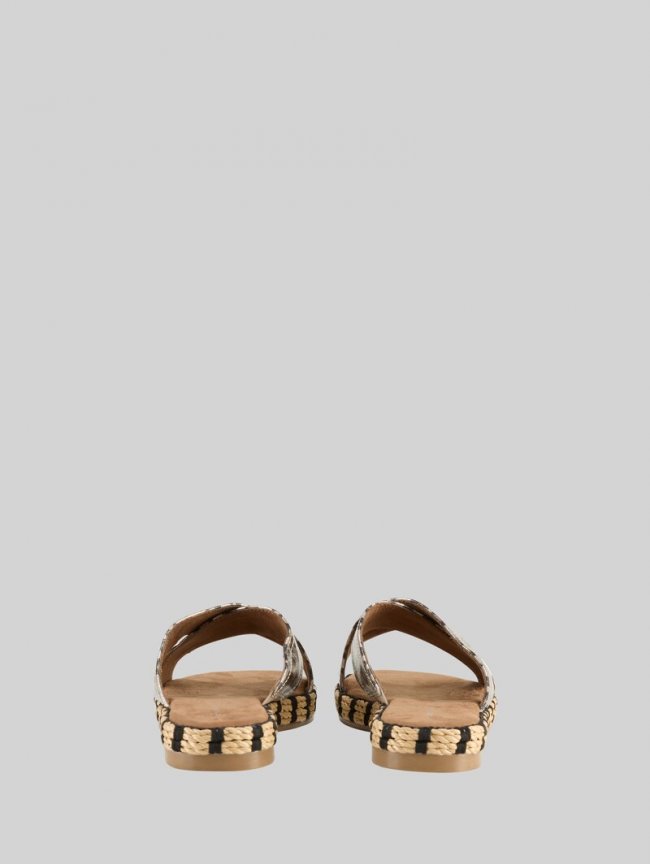 Tom Tailor Flache Sandalen mit Animal-Print - Silver Tom Tailor Flache Sandalen mit Animal-Print - Silver