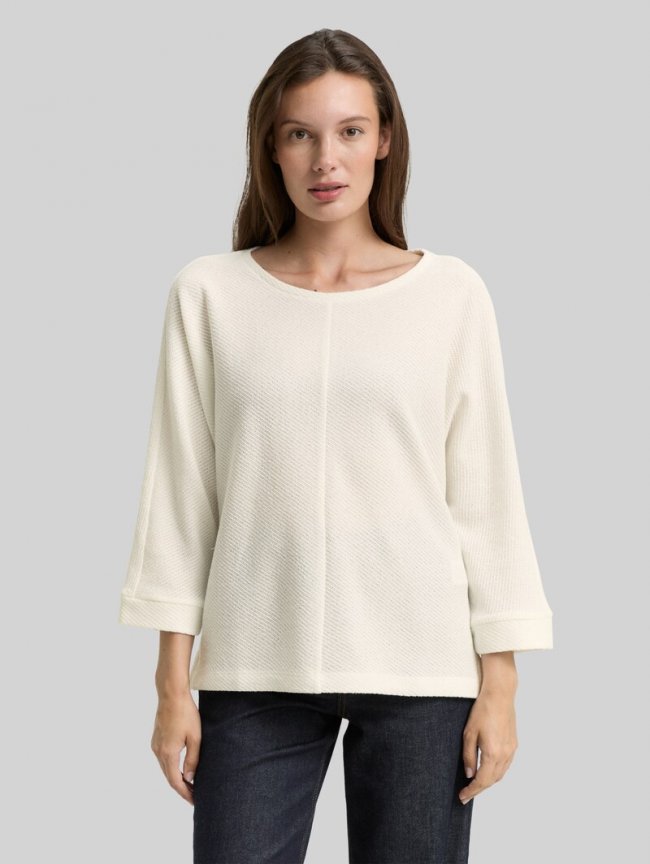 Tom Tailor Loose Fit Langarmshirt mit Fledermausärmeln - Whisper White Tom Tailor Loose Fit Langarmshirt mit Fledermausärmeln - Whisper White