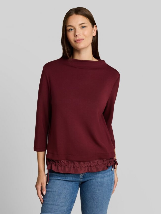 Tom Tailor Scuba Langarmshirt im 2-in-1-Look - Preppy Plum Tom Tailor Scuba Langarmshirt im 2-in-1-Look - Preppy Plum