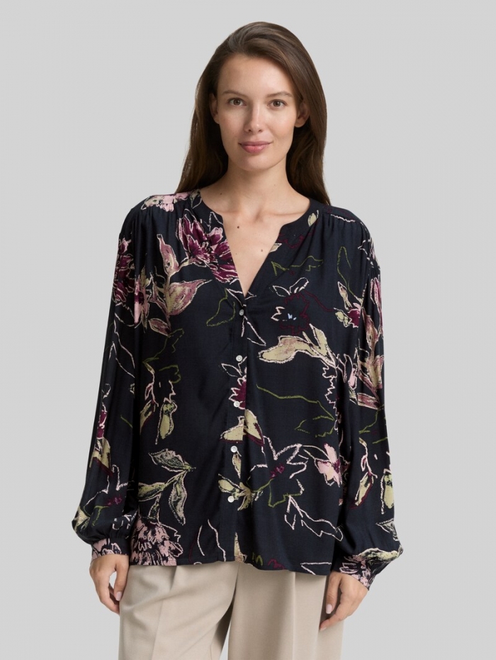 Tom Tailor Loose Fit Bluse mit Muster - Big Flower Design Tom Tailor Loose Fit Bluse mit Muster - Big Flower Design