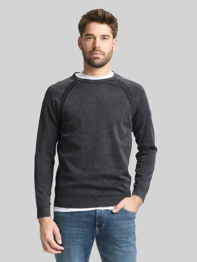 Tom Tailor Strickpullover aus Baumwolle - Sky Captain Blue Tom Tailor Strickpullover aus Baumwolle - Sky Captain Blue