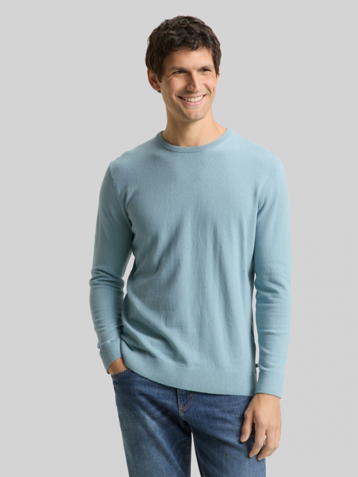 Tom Tailor Basic Strickpullover aus Baumwolle - Tourmaline