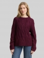 Tom Tailor Loose Fit Strickpullover mit Zopfmuster - Dark Red Mélange Tom Tailor Loose Fit Strickpullover mit Zopfmuster - Dark Red Mélange