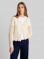 Tom Tailor Relaxed Fit Cardigan mit Lochmuster - Dove White Tom Tailor Relaxed Fit Cardigan mit Lochmuster - Dove White