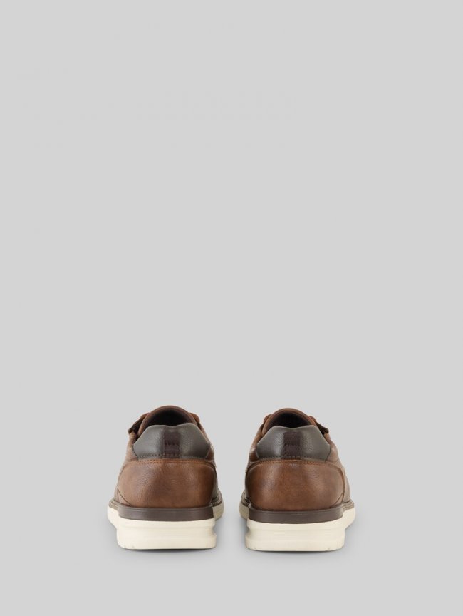 Tom Tailor Schnürschuhe aus strukturiertem Lederimitat - Rust Tom Tailor Schnürschuhe aus strukturiertem Lederimitat - Rust