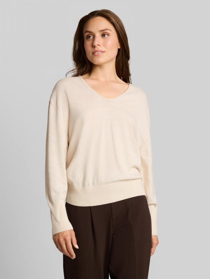 Tom Tailor Oversize Strickpullover mit Kaschmir-Anteil - Whisper Offwhite Melange Tom Tailor Oversize Strickpullover mit Kaschmir-Anteil - Whisper Offwhite Melange