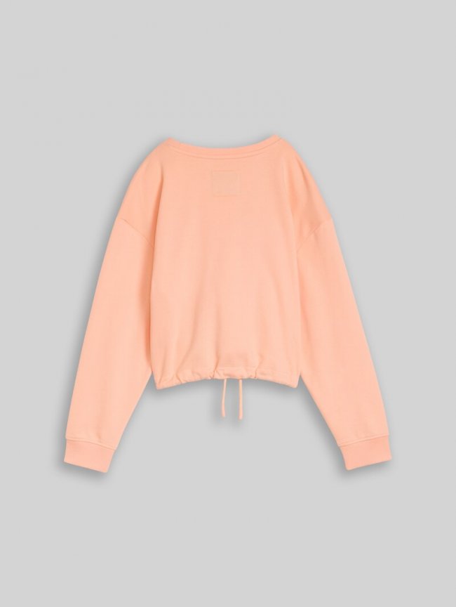 Tom Tailor Cropped Sweatshirt mit Bindeschleife - Peach Bloom Tom Tailor Cropped Sweatshirt mit Bindeschleife - Peach Bloom