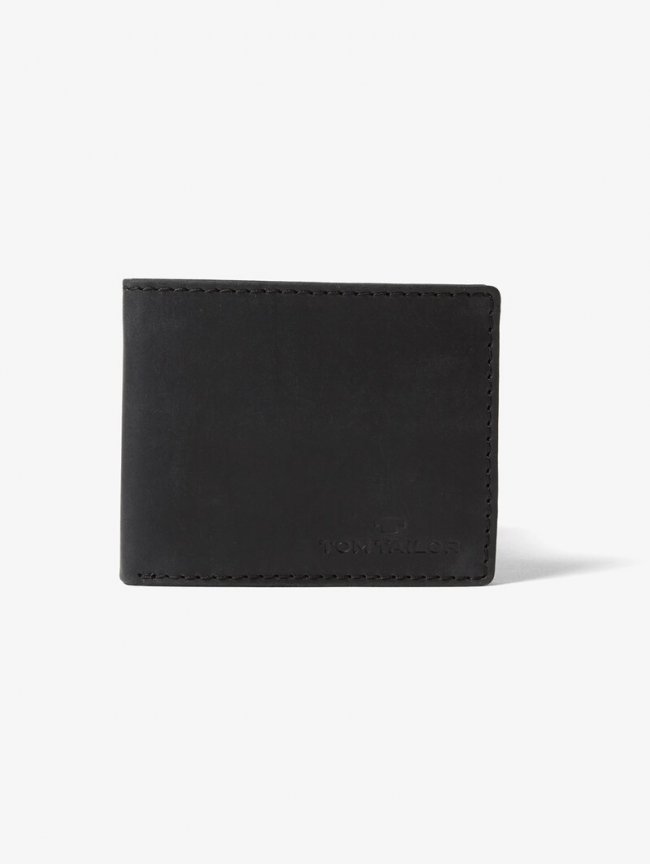 Tom Tailor TTRON Brieftasche aus Leder - Schwarz / Black Tom Tailor TTRON Brieftasche aus Leder - Schwarz / Black