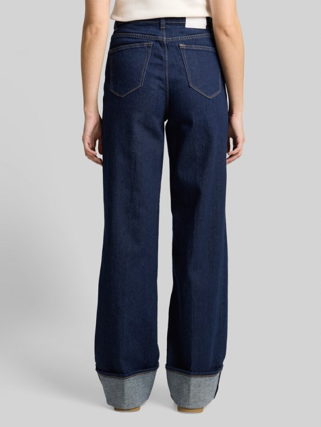 Tom Tailor TTLINOU WIDE High Waist Jeans mit Turn-Up - Rinsed Blue Denim Tom Tailor TTLINOU WIDE High Waist Jeans mit Turn-Up - Rinsed Blue Denim