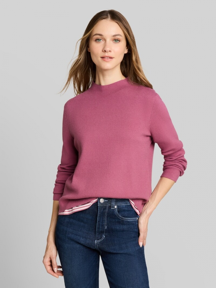 Tom Tailor Strickpullover mit Stehkragen - Dusty Berry Tom Tailor Strickpullover mit Stehkragen - Dusty Berry