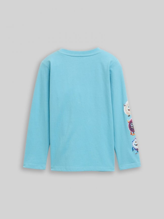 Tom Tailor Langarmshirt mit Print - Elixir Blue Tom Tailor Langarmshirt mit Print - Elixir Blue