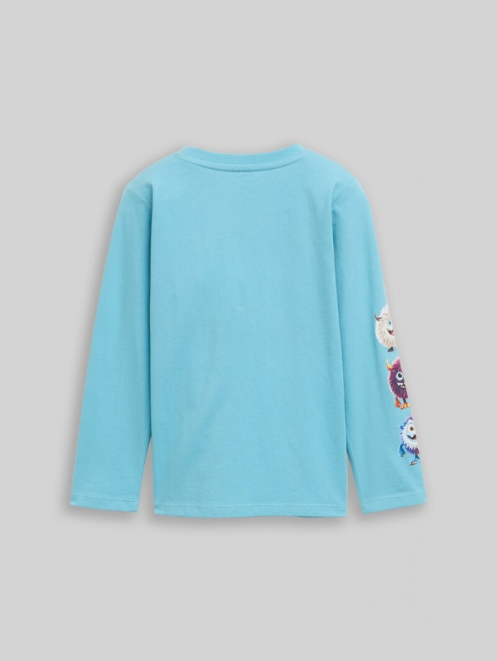 Tom Tailor Langarmshirt mit Print - Elixir Blue Tom Tailor Langarmshirt mit Print - Elixir Blue